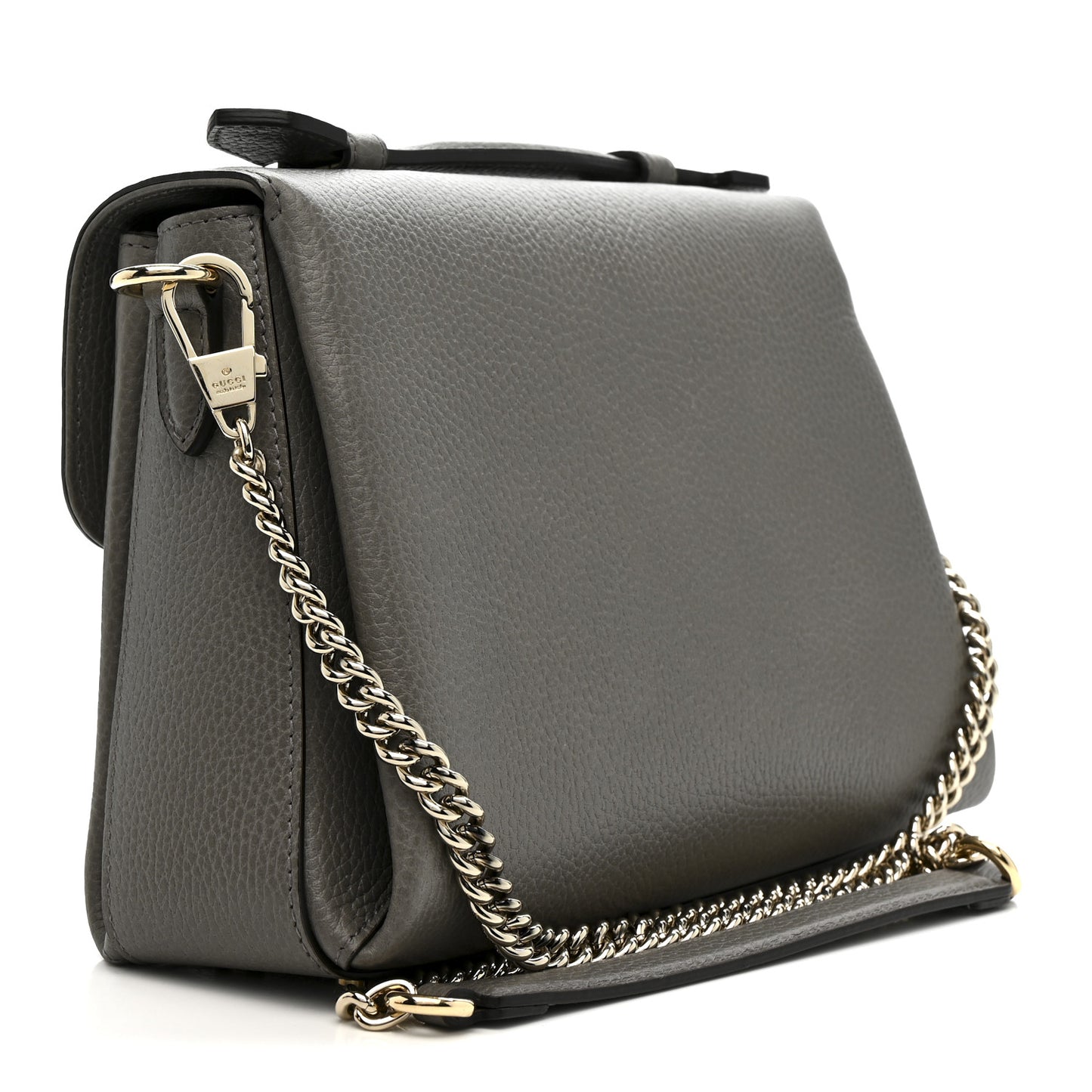 Dollar Calfskin Interlocking G Top Handle Shoulder Bag Loess