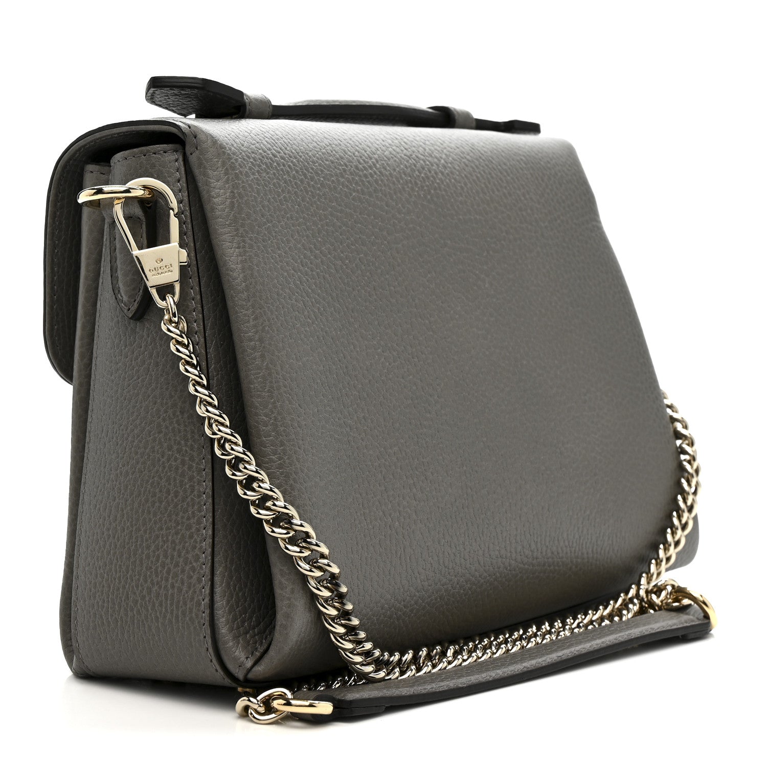 Gucci Dollar Calfskin Interlocking G Top Handle Shoulder Bag Loess 3 of 11