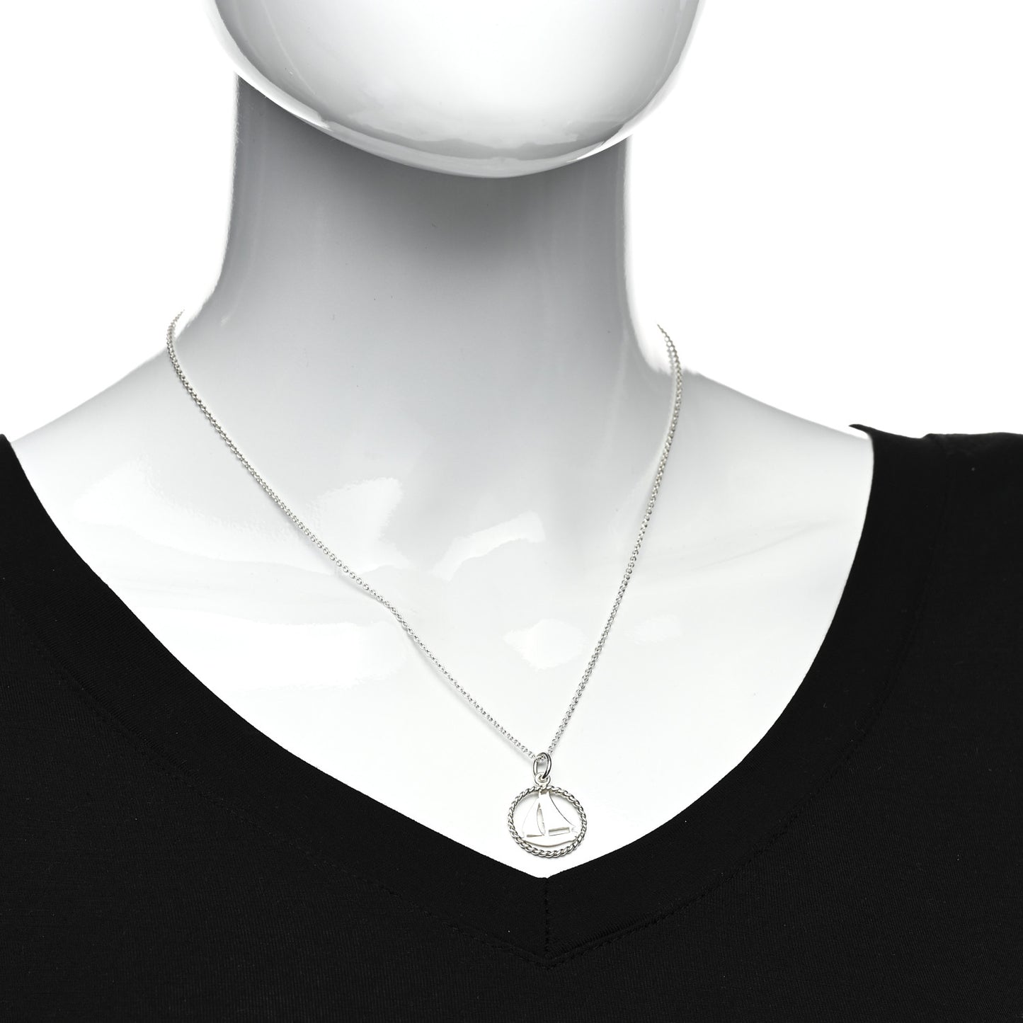 Sterling Silver Twist Sailboat Charm Necklace