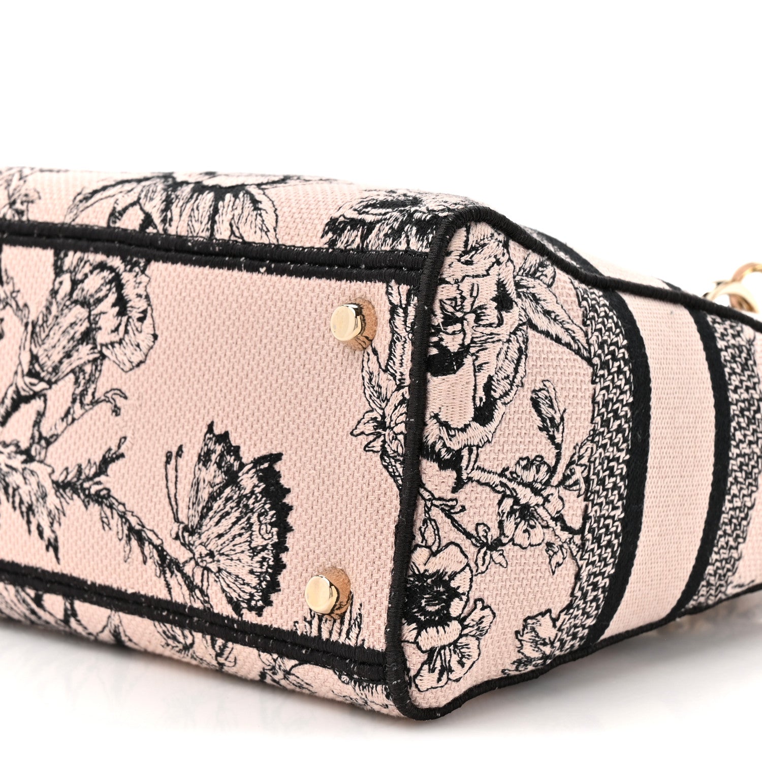 Christian Dior Canvas Embroidered Jardin Botanique Medium Lady D-Lite Light Pink Black 9 of 11