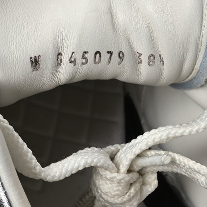 Chanel Laminated Calfskin CC Womens Sneakers 38.5 Silver 8 of 9