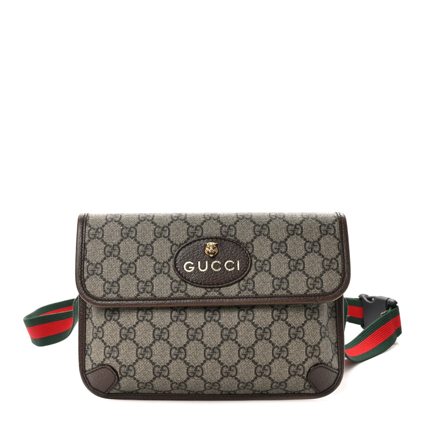 GG Supreme Monogram Neo Vintage Web Belt Bag Brown