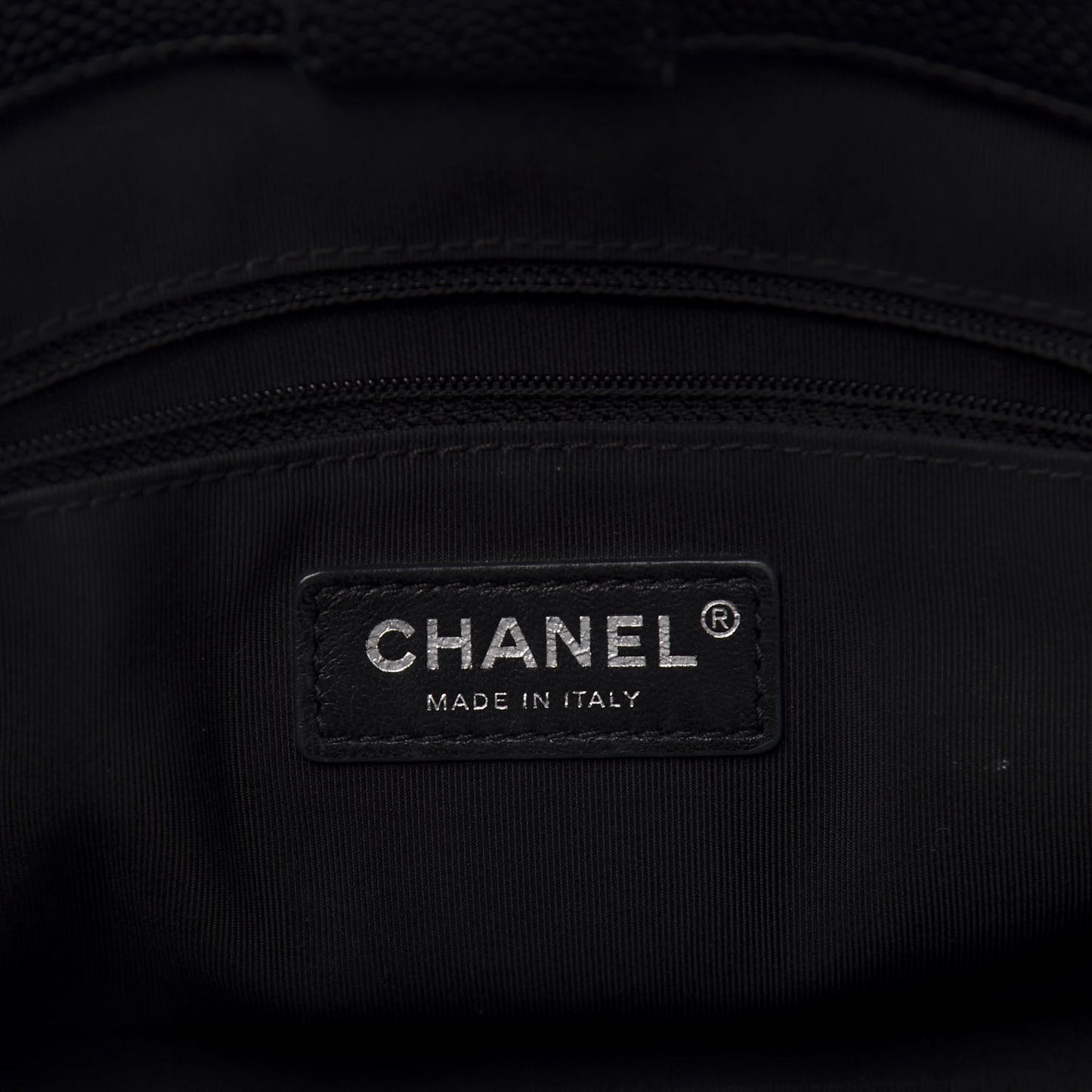 Caviar Stitched Shopping Tote Black