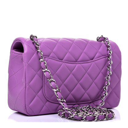 Chanel Lambskin Quilted Mini Rectangular Flap Purple 3 of 11