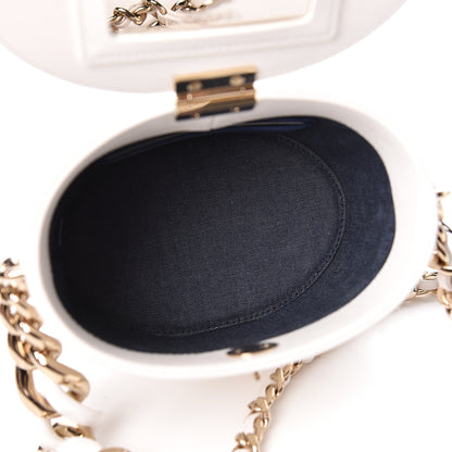 Chanel Lambskin Resin Elegant Chain Vanity Case White 5 of 12