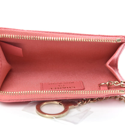Chanel Metallic Caviar Quilted Key Holder Case Pink 5 of 8