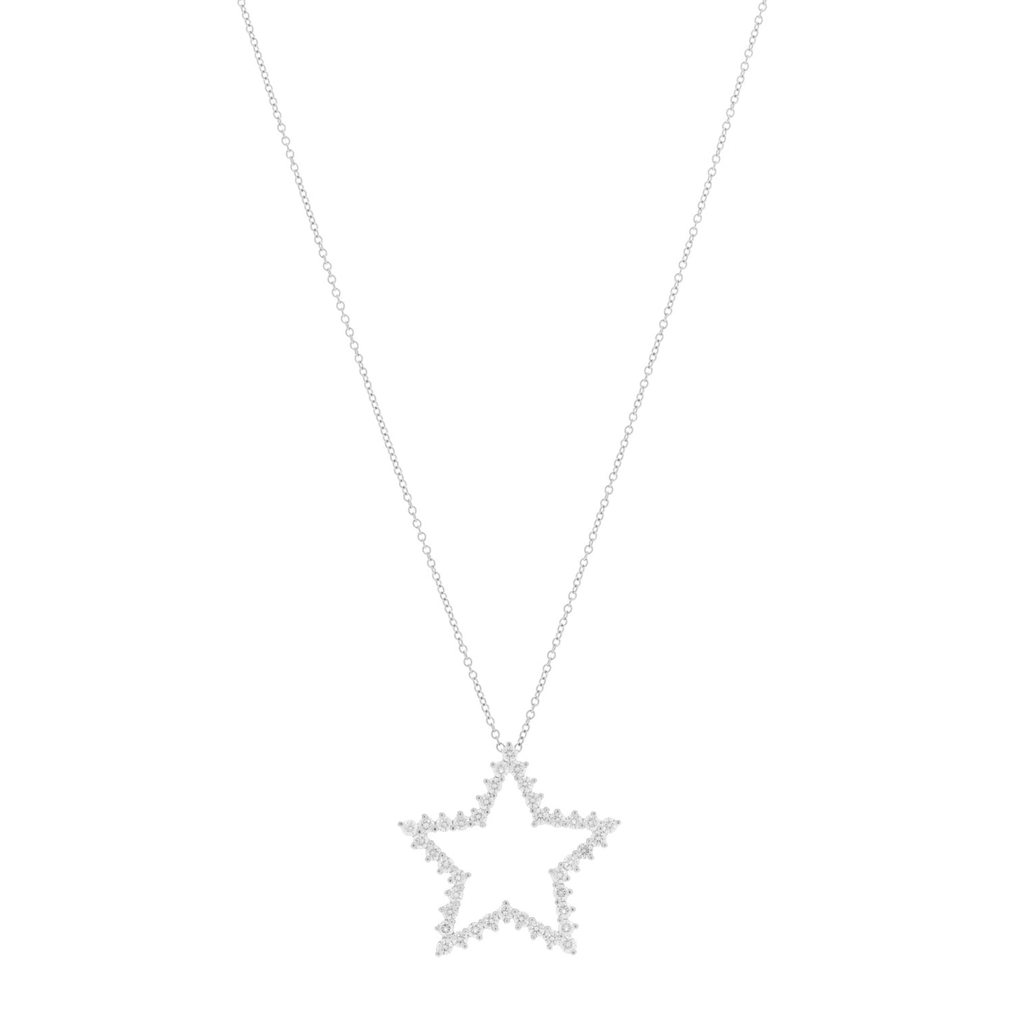 Platinum Diamond Star Pendant Necklace
