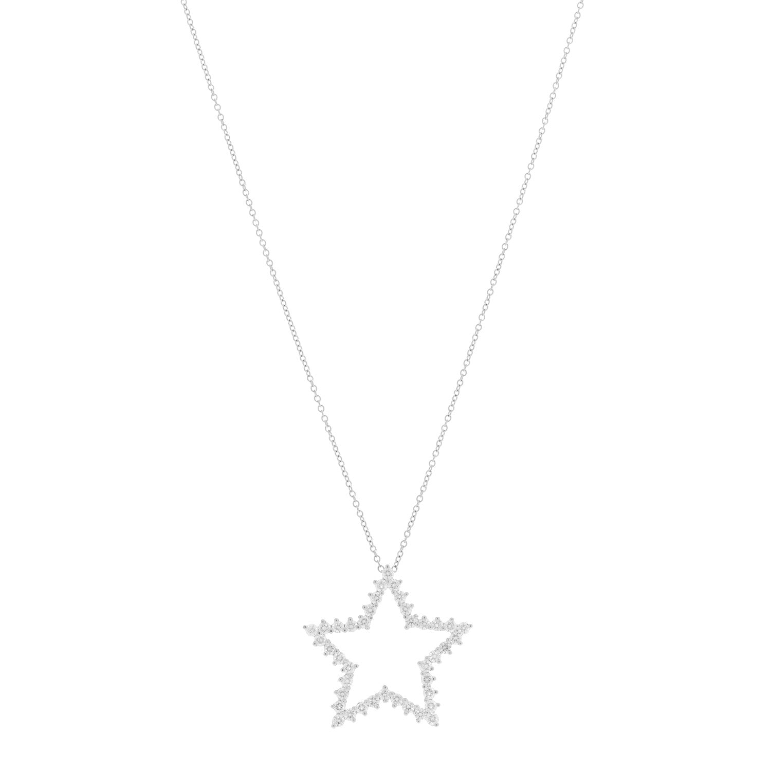 Tiffany Platinum Diamond Star Pendant Necklace 1 of 5