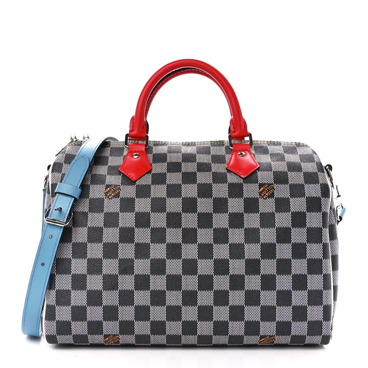 Louis Vuitton Damier Speedy Bandouliere 30 Black White 1 of 9