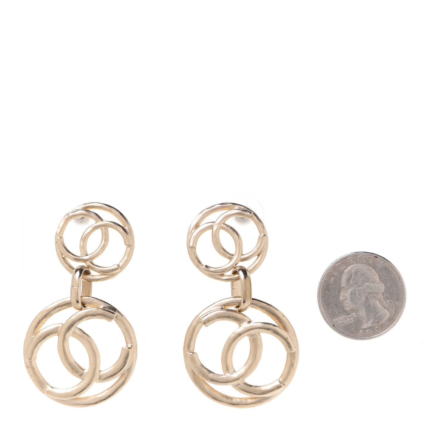 CC Drop Earrings Gold