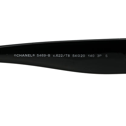 Chanel Acetate Polarized Oval CC Sunglasses 5469-B Black 5 of 8