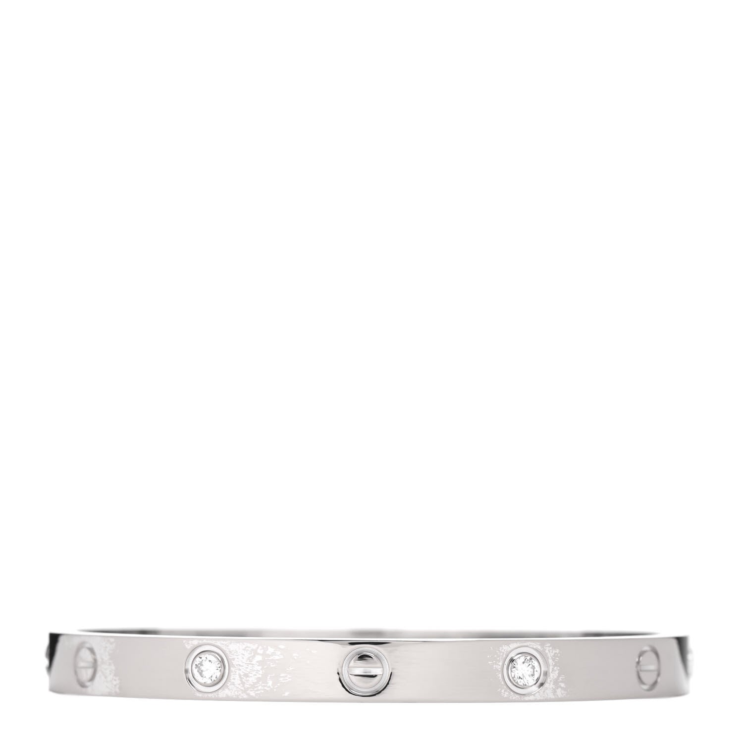 Cartier 18K White Gold 4 Diamond LOVE Bracelet 18 1 of 6