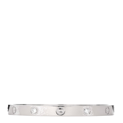 Cartier 18K White Gold 4 Diamond LOVE Bracelet 18 1 of 6