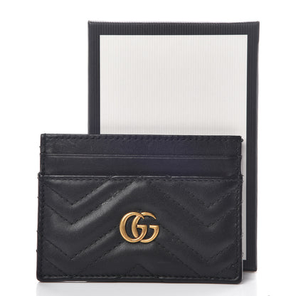 Gucci Calfskin Matelasse GG Marmont Card Holder Black 7 of 7