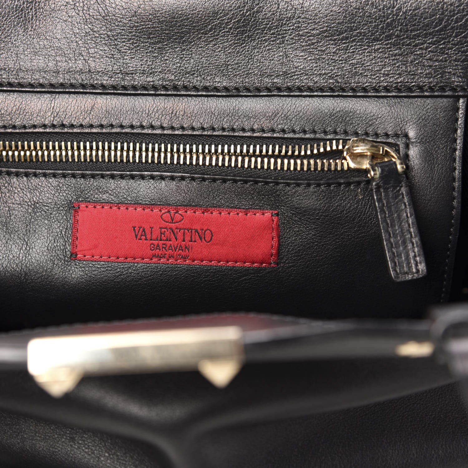 Valentino Garavani Vitello Small Rockstud Tote Black 7 of 12