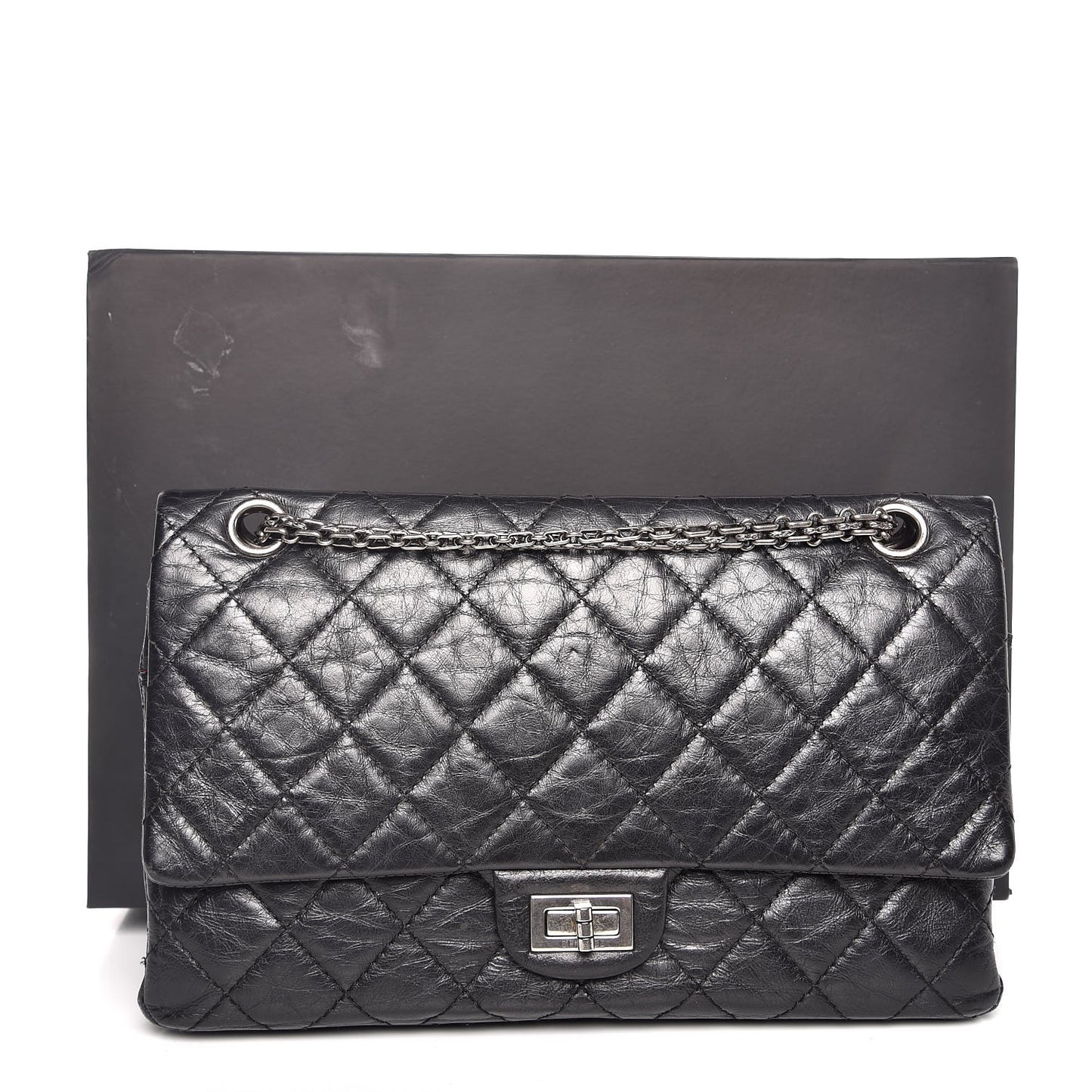 Aged Calfskin Quilted 2.55 Reissue 226 Flap Black