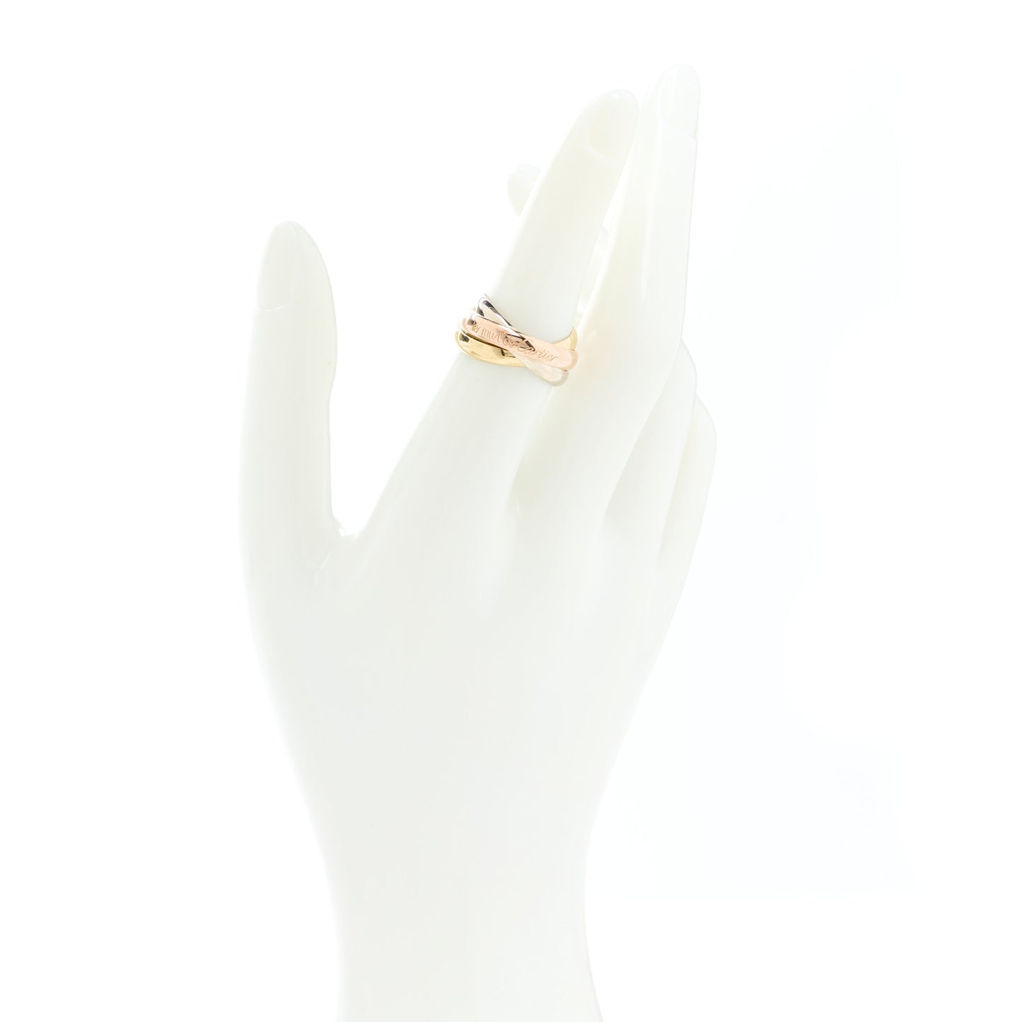 18K Pink Yellow White Gold Classic Les Must De Cartier Trinity Ring 53 6.25