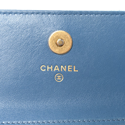 Chanel Denim Quilted CC Pearl Crush Clutch With Chain Blue 6 of 11