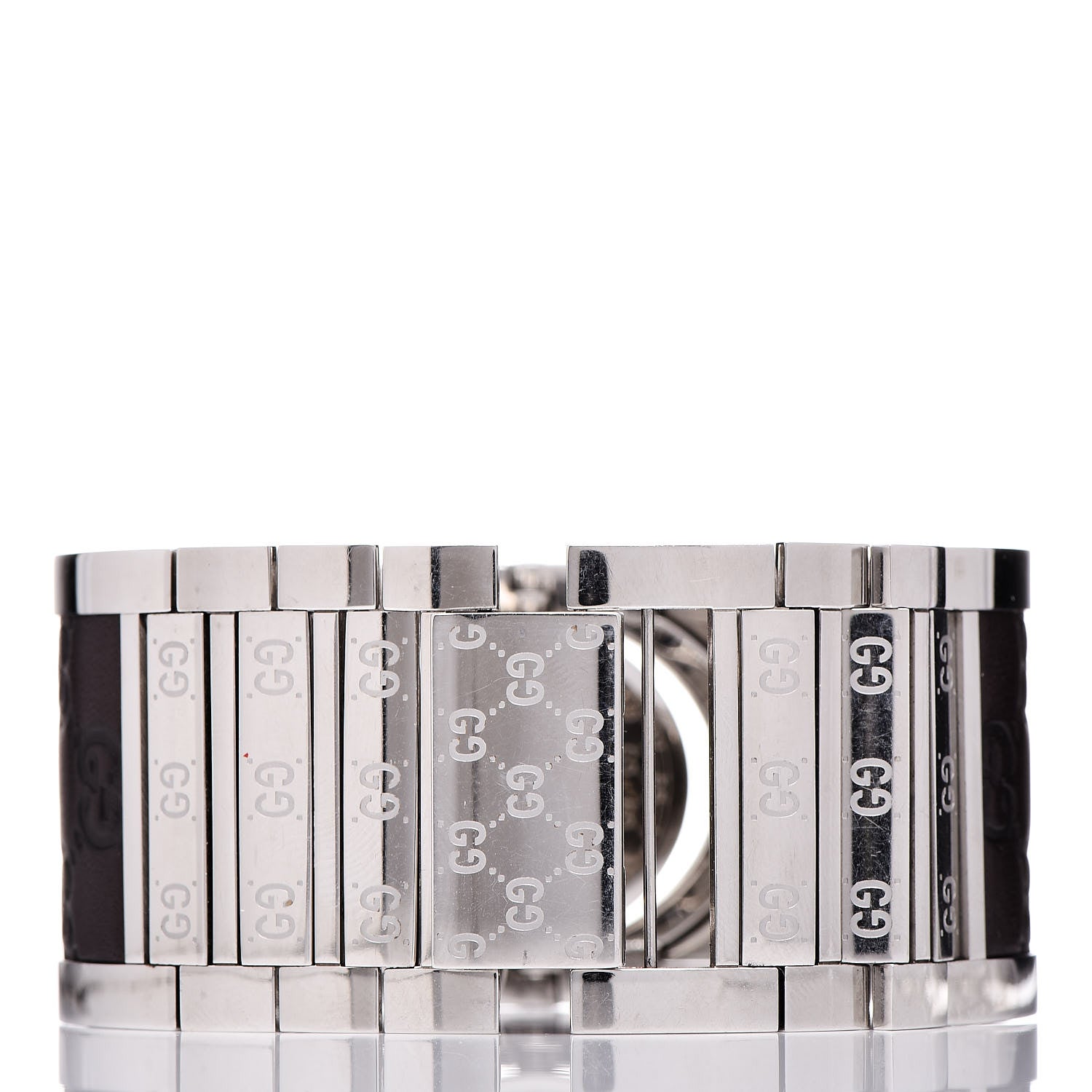 Gucci Stainless Steel Calfskin 33mm Twirl Quartz Watch Brown 4 of 5