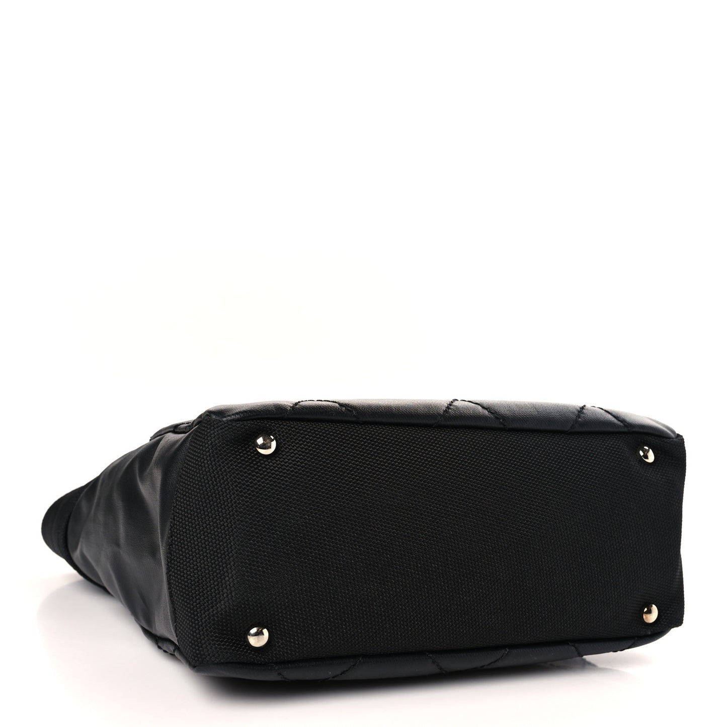 Coated Canvas Quilted Small Paris Biarritz Tote Black