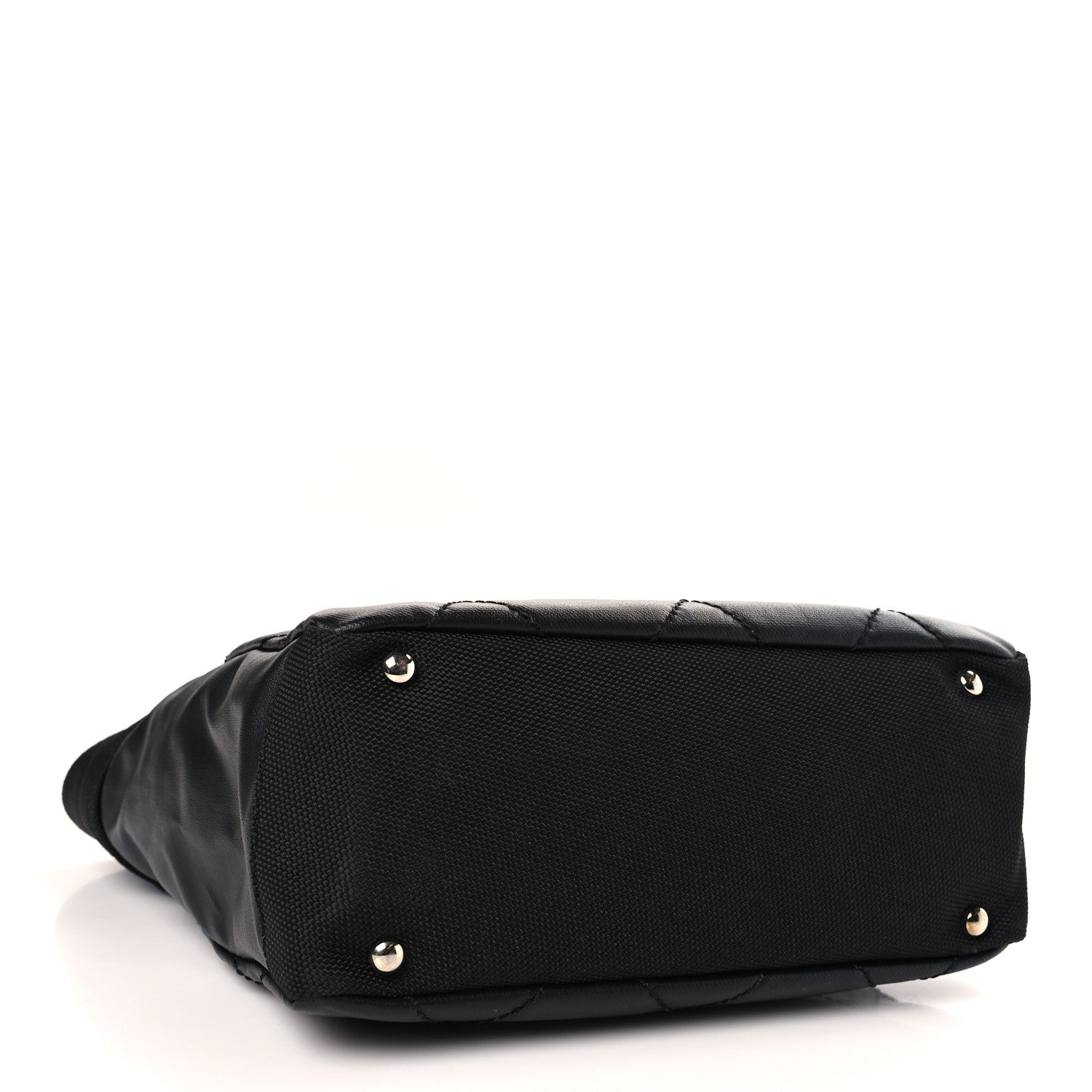 Chanel Coated Canvas Quilted Small Paris Biarritz Tote Black 4 of 9