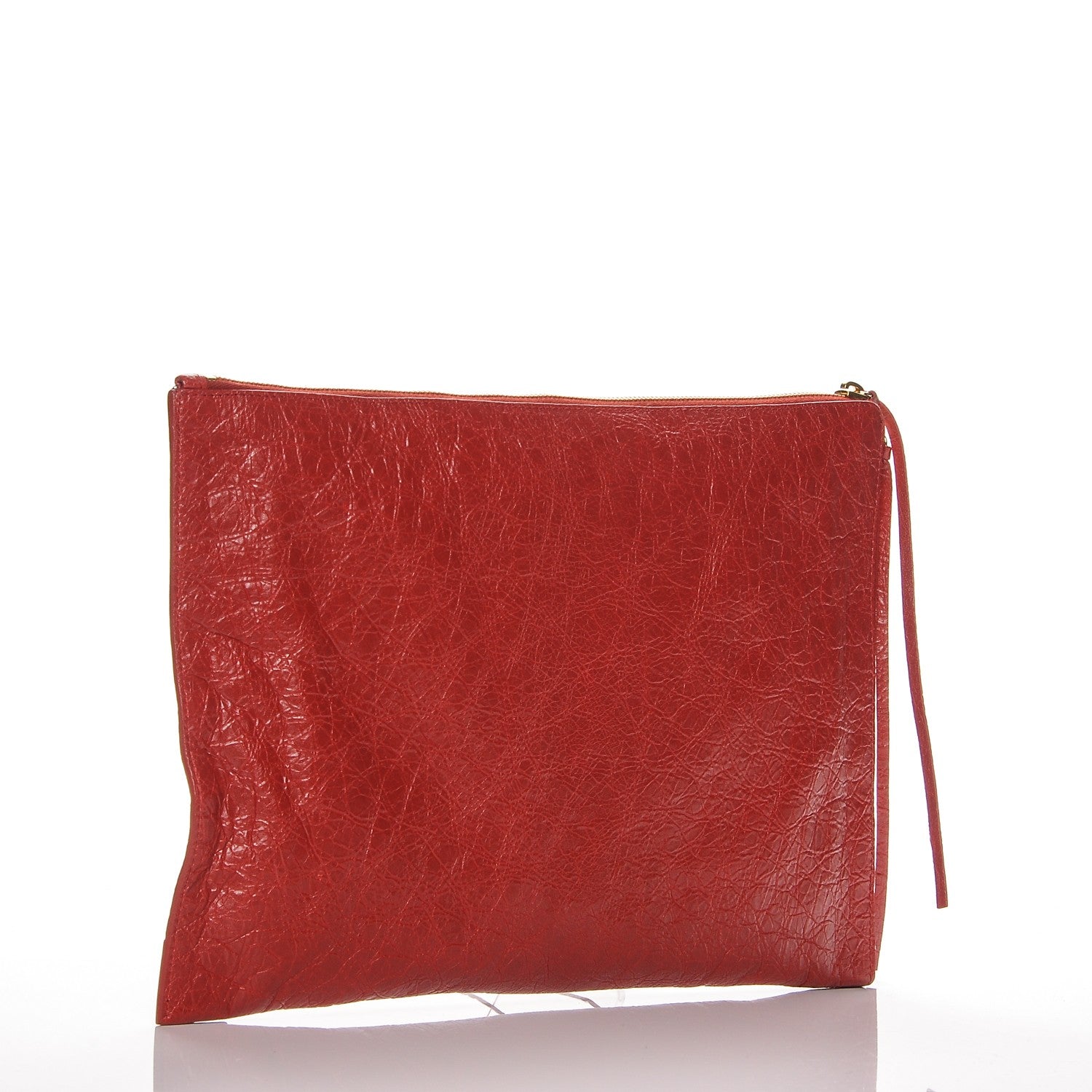 Balenciaga Agneau Arena Classic Gold Hardware Small Pouch Red 3 of 7