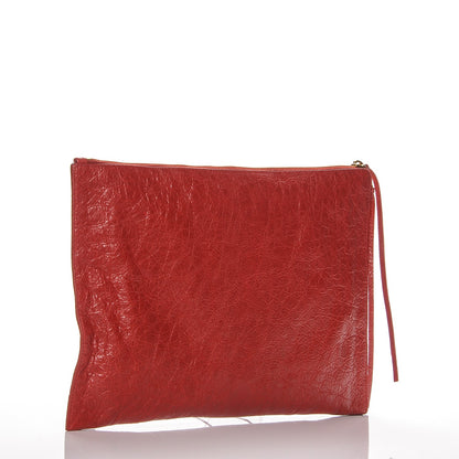 Balenciaga Agneau Arena Classic Gold Hardware Small Pouch Red 3 of 7