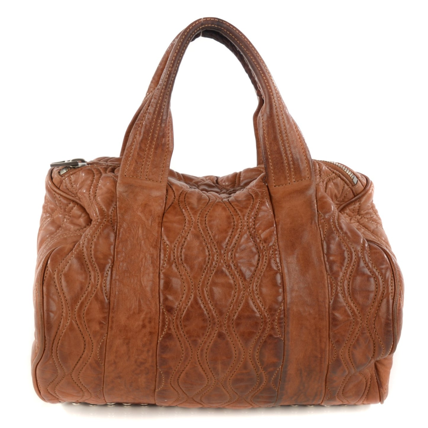 Quilted Lambskin Rocco Duffel Brown