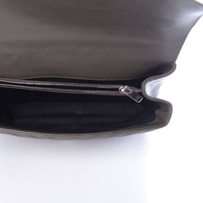 Saint Laurent Sheepskin Matelasse Chevron Monogram Large College Satchel Dark Anthracite 5 of 13