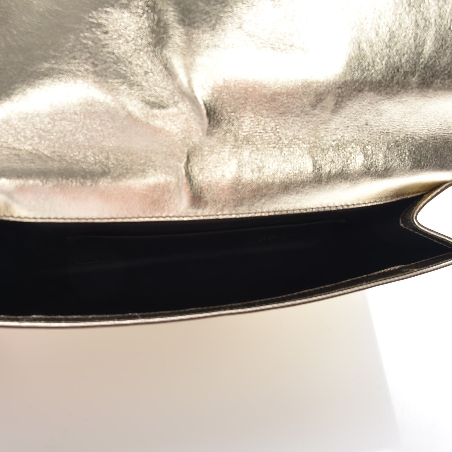 Saint Laurent Metallic Calfskin Monogram Large Belle De Jour Clutch Gold 5 of 7