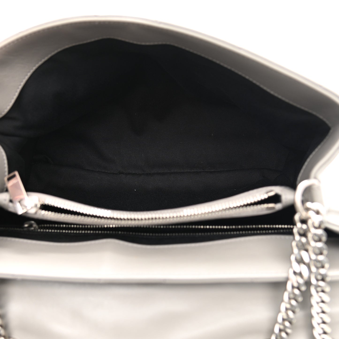 Calfskin Y Quilted Monogram Medium Loulou Chain Satchel Granite