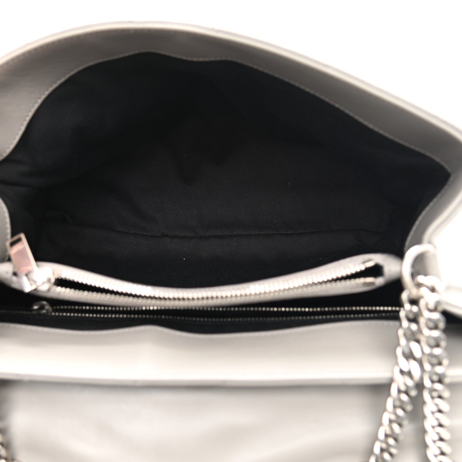 Saint Laurent Calfskin Y Quilted Monogram Medium Loulou Chain Satchel Granite 5 of 9