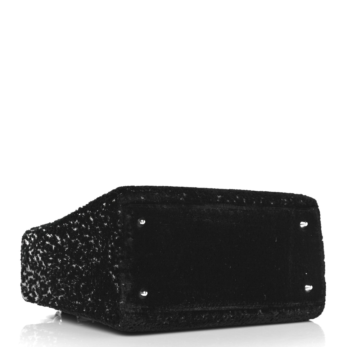 Fabric Lame Medium Lady Dior Black Silver