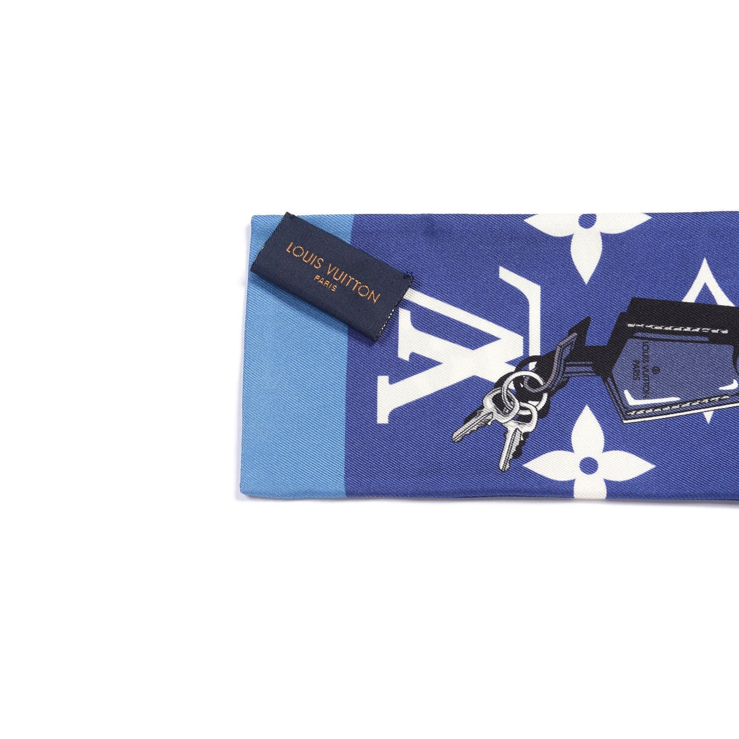 Silk Monogram Escale Confidential Bandeau Blue