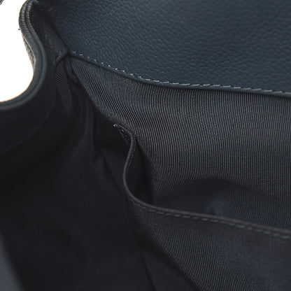 Chanel Grained Calfskin Quilted Large Casual Pocket Bowling Bag Blue 8 of 12