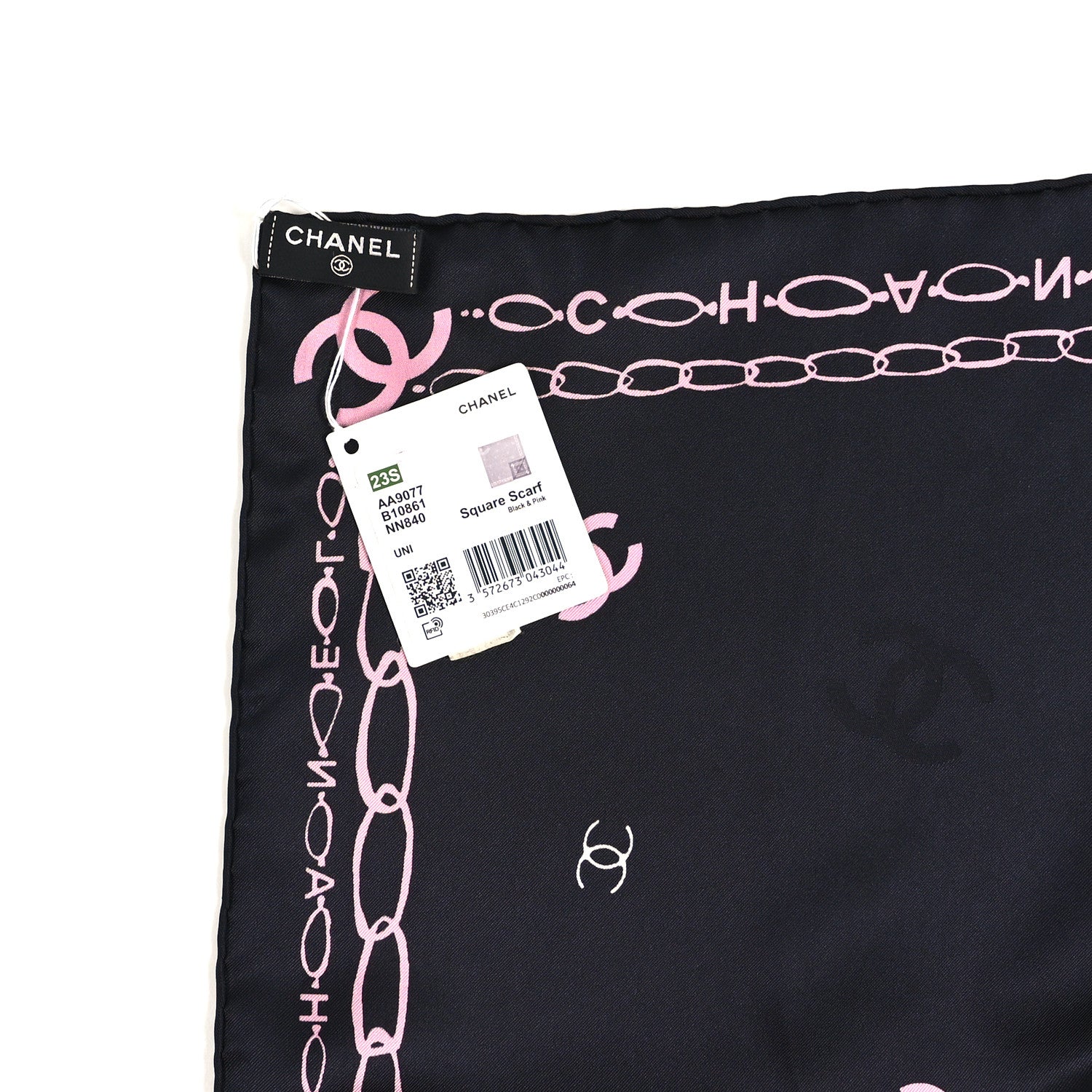 Chanel Silk CC Square Scarf Black Pink 1860193 – FASHIONPHILE