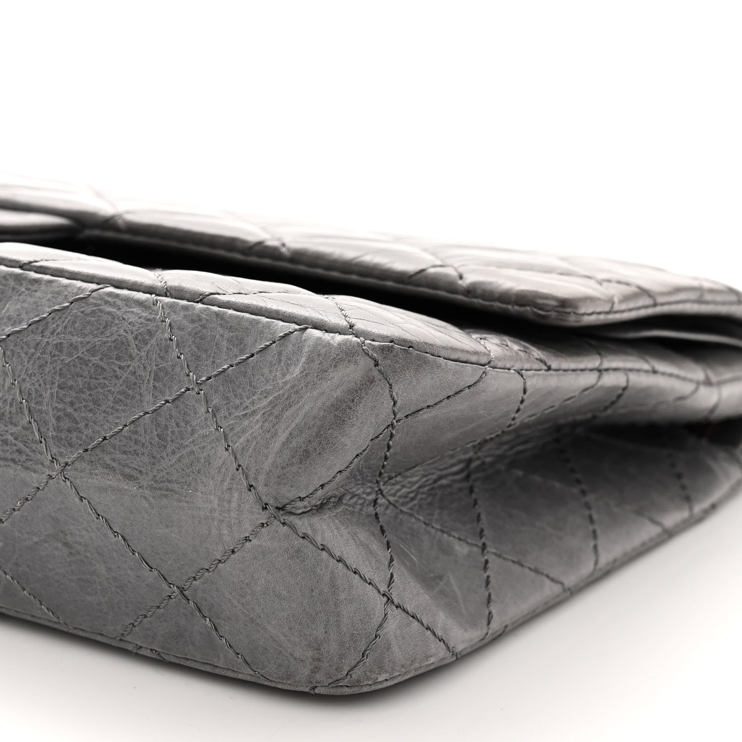 Chanel Aged Calfskin Quilted 50th Anniversary 2.55 Reissue Flap 226 Grey 11 of 11