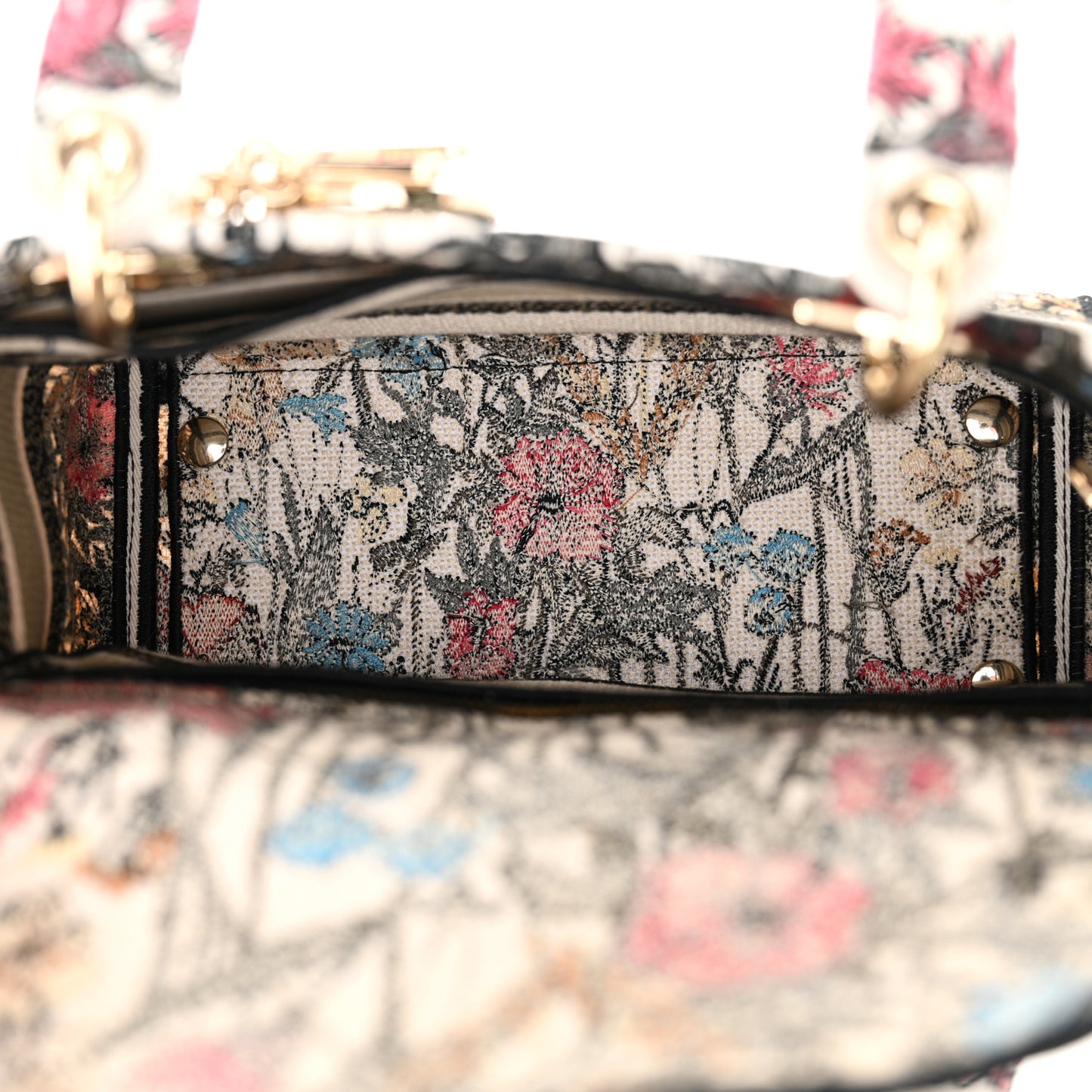 Canvas Embroidered Mille Fleurs Medium Lady D-Lite Multicolor