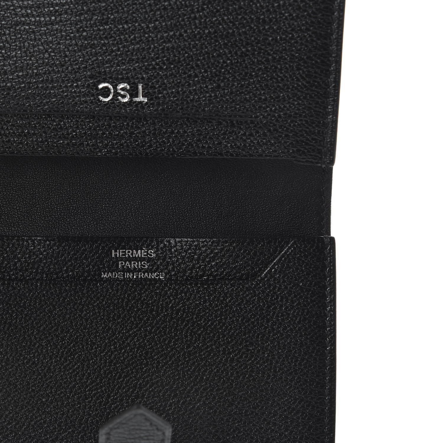 Hermes Chevre Mysore Bearn Card Holder Wallet Black 7 of 8