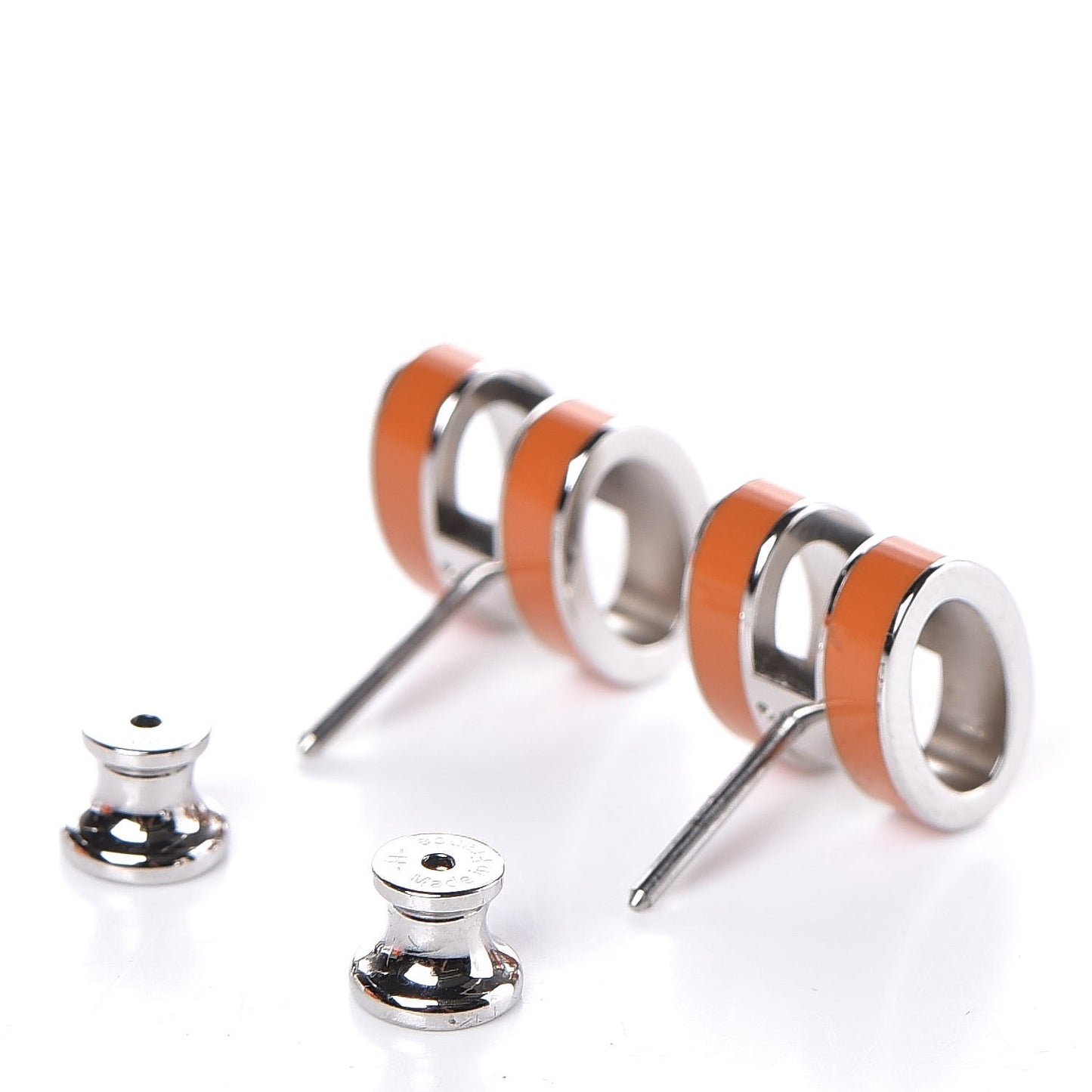 Palladium Lacquered Pop H Earrings Orange