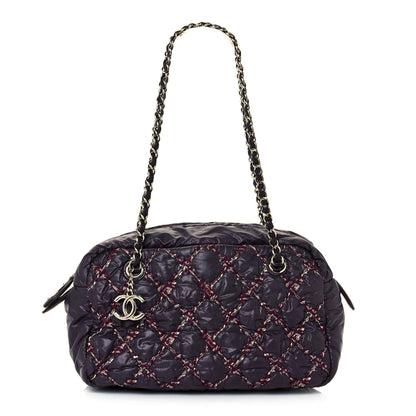 Chanel Nylon Quilted Tweed Stitch Bubble Camera Case Purple 1 of 15