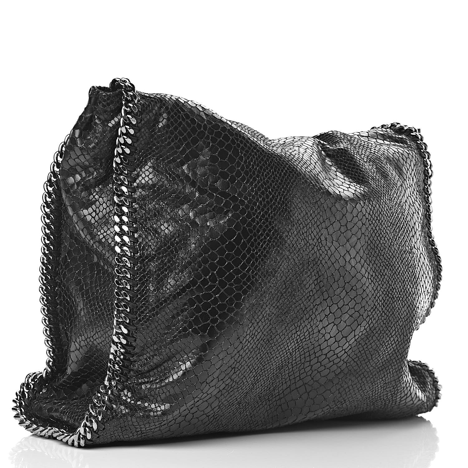 Stella McCartney Snakeskin Effect Big Falabella Tote Black 4 of 11