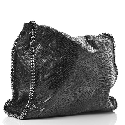 Stella McCartney Snakeskin Effect Big Falabella Tote Black 4 of 11