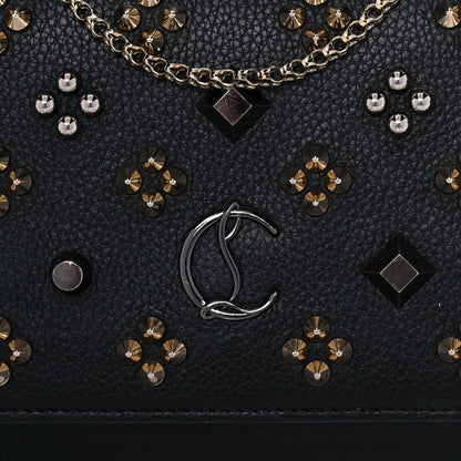 Christian Louboutin Grained Calfskin Spikes Loubinthesky Paloma Wallet On Chain Black Multimetal 9 of 17