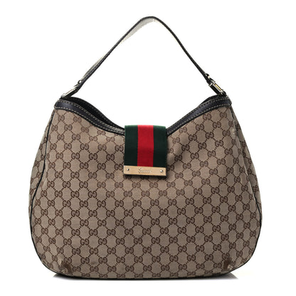 Gucci Monogram Large New Ladies Web Hobo Dark Brown 1 of 7
