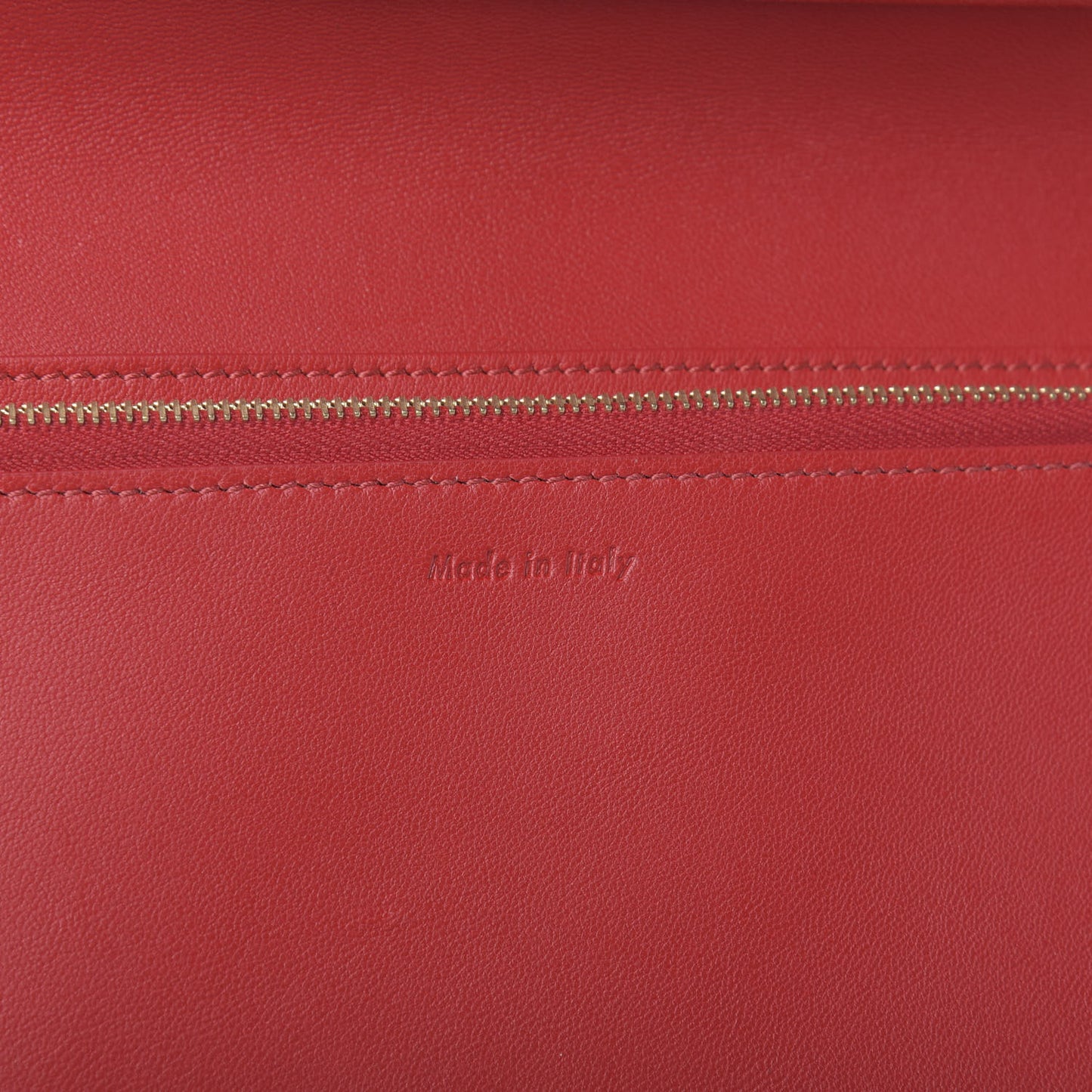 Goatskin Bi-Color Large Zip Around Multifunction Coeur Wallet Nude Red