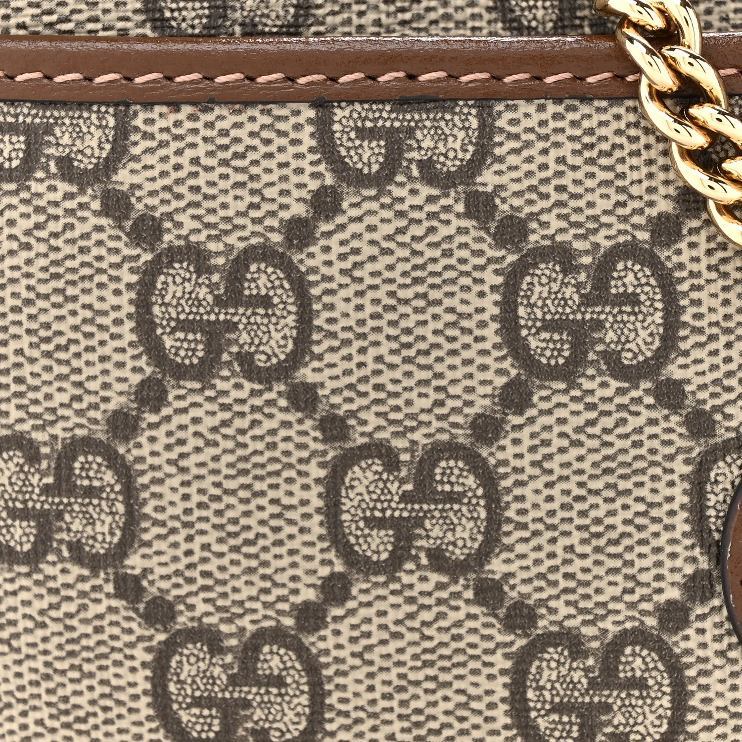 Gucci GG Supreme Monogram Azalea Calfskin Mini Retro Interlocking G Half Moon Bag Beige Ebony Brown Sugar 8 of 10