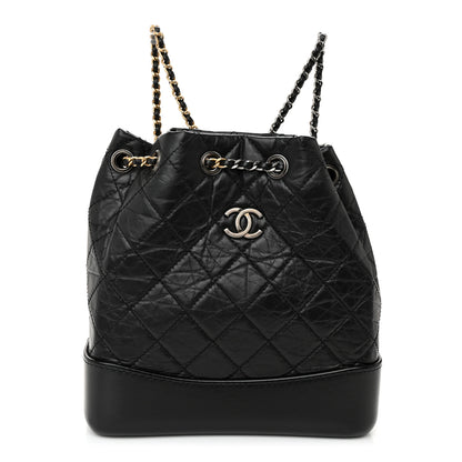 Chanel Aged Calfskin Quilted Small Gabrielle Backpack Black 1 of 10
