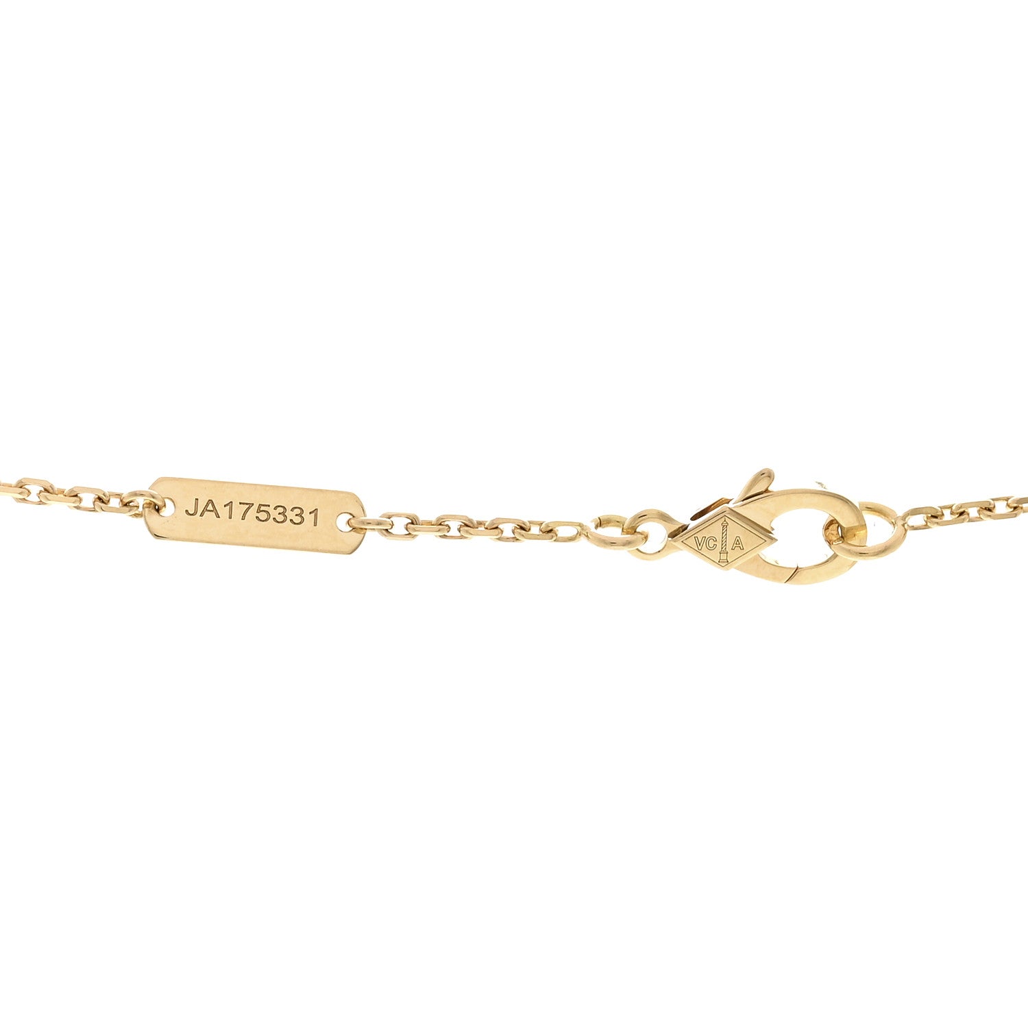 Van Cleef & Arpels 18K Yellow Gold Diamond Yellow Mother of Pearl Vintage Alhambra Pendant Necklace 4 of 6