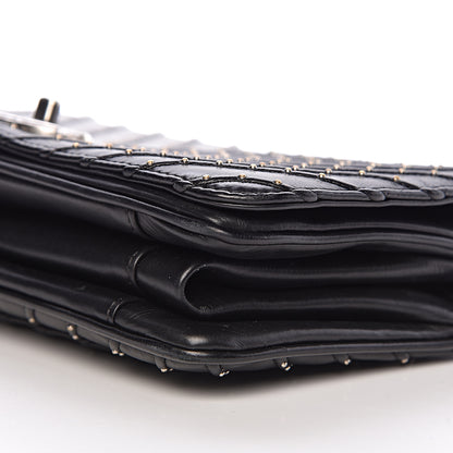 Chanel Calfskin Studded Chevron Quilted Flap Black 10 of 14